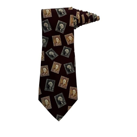 Image Nostalgia United States 1847 Issue Stamps George Washington Necktie - Picture 1 of 7